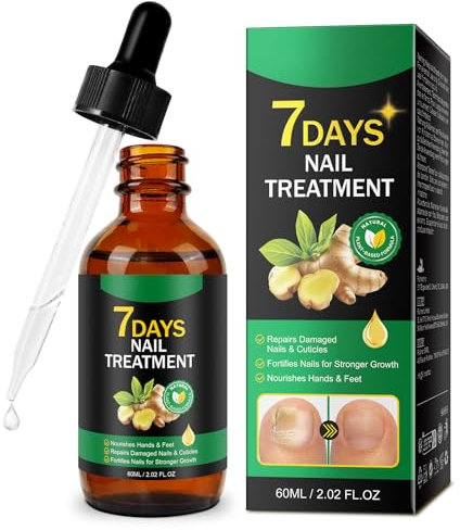 Ginger Nail Treatment, Nail Growth Serum, 7 Days Nail Treatment, Nail Nutrient Oil, Strengthener Oil Serum, Promote Nail Growth, Natural Plant Formula - 60ml