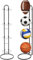 Ball Storage Rack 4Tier Metal Ball Stand 89.5X23cm Ball Lockers Vertical Holder Room Outdoor Sports Equipment Organiser Football Stand for Basketball Football Volleyball etc (4 Tier, Black)