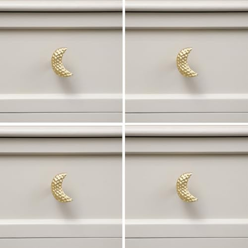 Melody Maison Shiny Gold Hammered Crescent Moon Drawer Knob