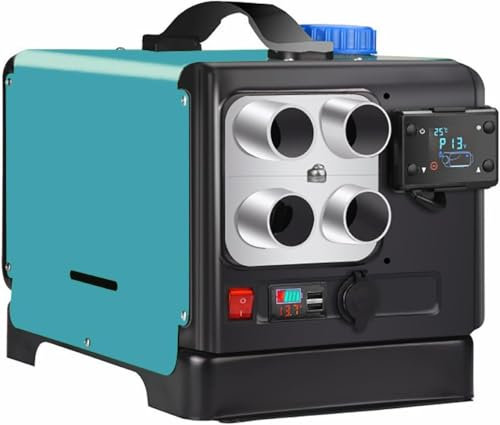 8kw Diesel Heater All In One, Diesel Air Heater With Remote Control D Lcd Screen, Built-in Battery Parking Heater For Outdoor Use, Aluminum Alloy, 12v