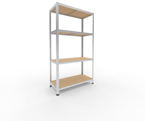 shelfplaza Home 180x100x45cm Schwerlastregal verzinkt mit 4 Böden x 175kg | Kellerregal · Lagerregal · Metallregal · Regale für Kellerraum · Steckregal · Abstellraum Regal