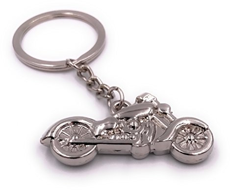 H-Customs Chopper Motorcycle Silver 1 key pendant