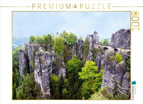 CALVENDO Puzzle Bastei im Elbsandsteingebirge 1000 Teile Puzzle quer | Lege-Größe cm Foto-Puzzle für glückliche Stunden