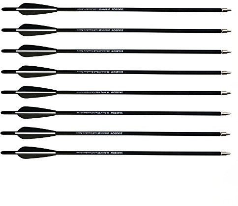 SHARROW 12 x Armbrustpfeile 20 Zoll Carbonpfeile Armbrustbolzen Bolzen für Armbrust (Schwarz)