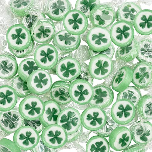 FOOD crew 500g Kleeblatt Bonbons einzeln verpackt - Rocks Hochzeitsbonbons für Gäste - zu Hochzeit Taufe Valentinstag Muttertag Kommunion – Glücksbonbons Kleeblatt - Herzbonbons