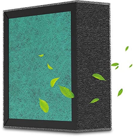 Earnmore Filtro purificador de Aire 4 en 1 con prefiltro, Filtro HEPA Verdadero, Filtro de carbón Activado y Filtro de algodón para purificador de Aire Negro -1PC