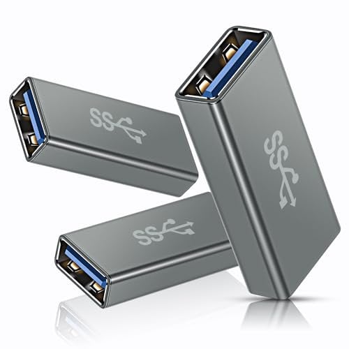 BASESAILOR Adaptateur USB Femelle vers Femelle 3-Pack,Prolongateur Coupleur USB 3.0 Rallonge Adapter Female to Female pour Double Deux Extrémités Mâle Connexion Couplage Extension Connecteur