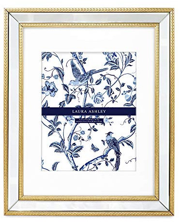 Laura Ashley Bilderrahmen, 27,9 x 35,6 cm, goldfarben, mit Perlen, verspiegeltes Design, Wandmontage