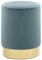 vidaXL Hocker Fassform Polsterhocker Sitzhocker Schemel Samthocker Pouf Sitzpouf Velour Fußhocker Rund Hellblau Golden Samt 28 x 36 cm