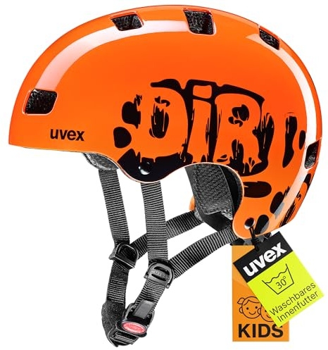 uvex Kid 3 Kinderfahrradhelm, Dirtbike orange, 51-55 cm