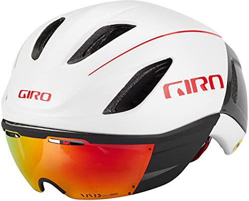 Giro Unisex – Erwachsene Vanquish Helme, Mat White/Portaro Grey/Red, S