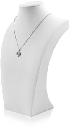 Homeanda Necklace Display Bust, PU Leather 11.4 x 6.7 Inches, White