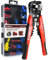KAIWEETS Wire Stripper Crimper Set, 3-in-1 Stripper Cutter Crimper AWG10-24 Compound Automatic Wire Stripper with 261PCS Terminals, for Cutting Stripping Crimping