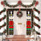 Fox·Bunny Nutcracker Christmas Decorations -Outdoor Christmas Porch hanging Decorations-Soldier Model Nutcracker Banners - for Holiday Outdoor Indoor Kids Garden Yard Party- 1 Pair