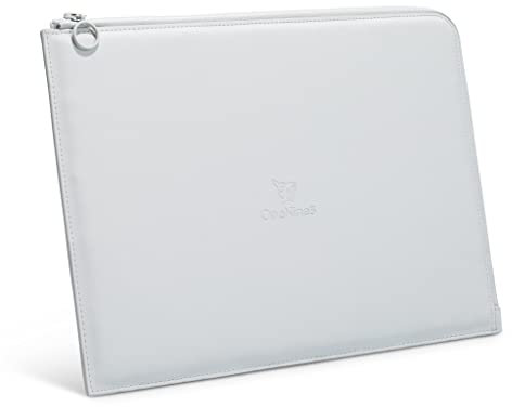 OneNine5 Eco-Friendly 13-Inch Grey Laptop Sleeve with a Vegan Leather Outer, Plastic-Free Coconut Fibre Padding and 100% Recycled Plastic Lining, for MacBook & iPad