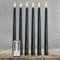 Ni-JASW Black Flameless Taper Candles with Remote, Flickering Battery Halloween LED Candlesticks Set of 6