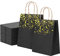 15Pcs Geschenktüten aus Kraftpapier Mit Henkel - Schwarz Bronzing Kraft Tasche Mit Gold Herz für Hochzeit, Geburtstag, Party, Weihnachtstag