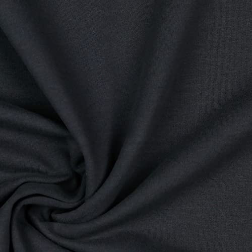Organic Bio French Terry 60 Farben 0,5x1,5m Sommersweat Baumwolle Oeko-Tex, Farbe:002 - anthrazit