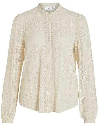 Vila Damen Bluse Chikka Creme S