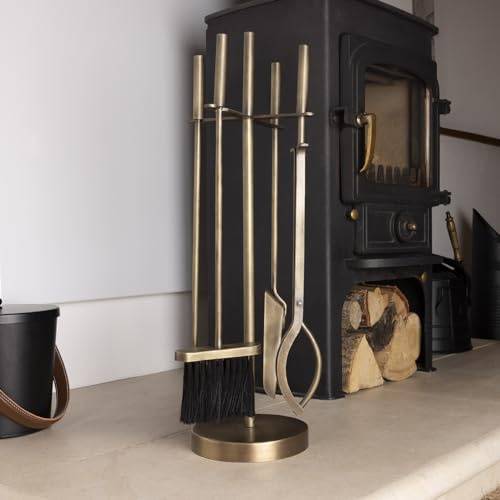 Charles Bentley Snug Fireside Companion Set Iron, Brass, H62 x 22 cm