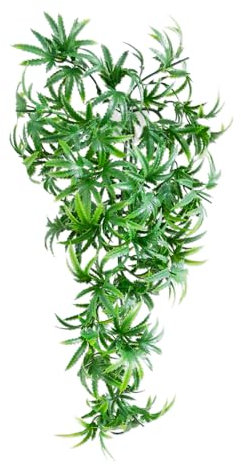Kunstpflanze Bambus/Cannabis/Weinrebe 30-60 cm - Hängepflanze für Terrarien - Terrarium Plants (Cannabis/Hanf, small)