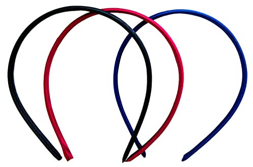 scicent Headbands for Women's Hair Satin Headband 1 cm DIY Hairband Colourful Plain Head Bands Adult Women 6205