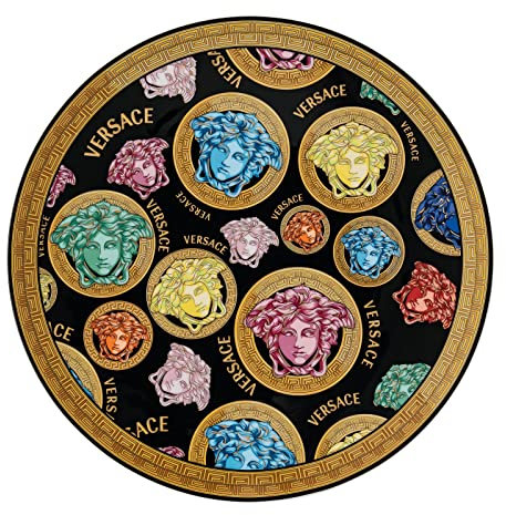 Versace - Amplified Piatto Decorativo Segnaposto 33cm Medusa Nero Oro Porcellana
