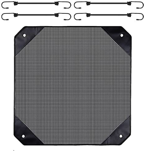 Raxove Fundas de aire acondicionado para exteriores, todas las estaciones, resistentes a la intemperie, protector central de aire acondicionado, aire acondicionado para unidad exterior (negro)