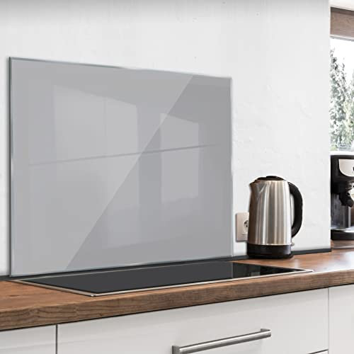murando Glass Splashback for Kitchen 80x60 cm / 32x24 Backsplash Cooker Protector Tempered Glass Decorative Wall Art Panel Heat Resistant Graphic Grey Gray f-A-10145-aq-b