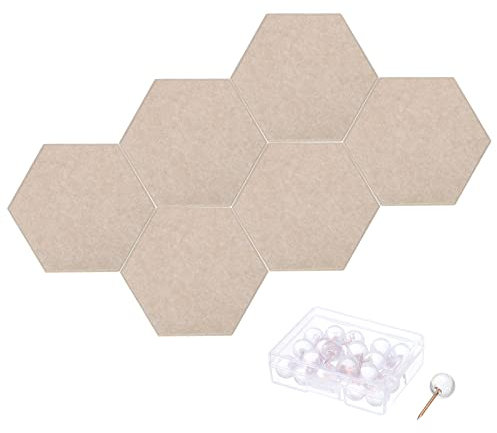 PATIKIL 12Pack 12x10 Kunst Akustik Paneele Selbstklebend Sechseck Filz Fliesen für Schalldämmende Wandplatten für Zuhause Büro Aufnahmestudio Spielzimmer Kamel