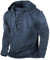 Beotyshow Herren Vintage Hoodie Langarm Shirt Männer Lace Up Hooded Langarmhemd Distressed Casual Outdoor Taktisch Pullover Hemd mit Kapuze