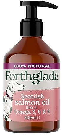 Forthglade Scottish Salmon Oil for Dogs, UK Sourced Omega 3 Fish Oil Dog Joint Supplement for Pets, 100% Natural Premium Quality Dog Vitamins for Everyday Wellbeing, Age 4+ Months, 500ml