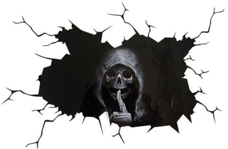 Scary Skull Crack Autoaufkleber, Auto Skelett Knochen Schädel Sticker Halloween Auto Styling Deko Decals Auto Hinten Emblem Abzeichen Aufkleber Aufkleber Auto Fenster Wand Deko Aufkleber