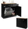 KOMFOTTEU Aparador de Cocina, Armario con Soporte para Botes de Basura 42 L, Mueble de Madera de Caucho con 2 cajones y Estante Ajustable, Mueble Cómoda para Papelera, 100 x 35 x 90,5 cm (Negro)