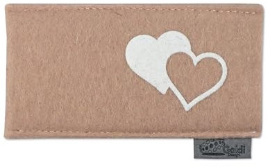 Pillenetui mit Motiv Herz für Antibabypille zur Aufbewahrung Pillenhülle Verhütung (beige)