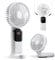 GOCKERA Ventilateur portable, 4200 mAh, fonctionnement à piles, 5 vitesses et affichage numérique, ventilateur de maquillage pour femme avec base, ventilateur portable 3 en 1 pliable à 180°,