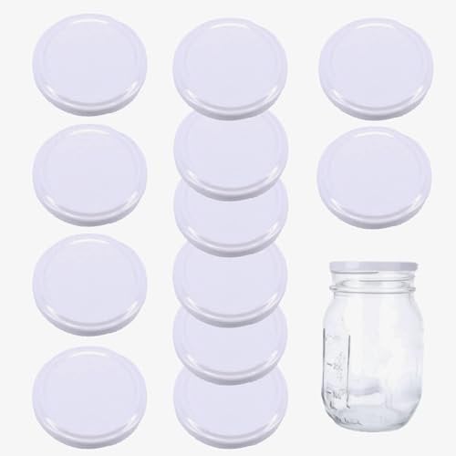 12 Pcs 70MM Mason Jar Lids - Universal Canning Replacement Lids, Polished Metal Twist-off for Preserving, Sauce, Storage Jars