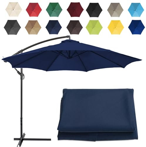 CMJYMX Replacement Parasol Canopy Sun Umbrella Replacement Cloth For 2m-6 Arms 2.7m-6 Arms 2.7m-8 Arms 3m-6 Arms 3m-8 Arms (Color : Navy blue, Size : 6 ribs-2.7m(8.8ft))