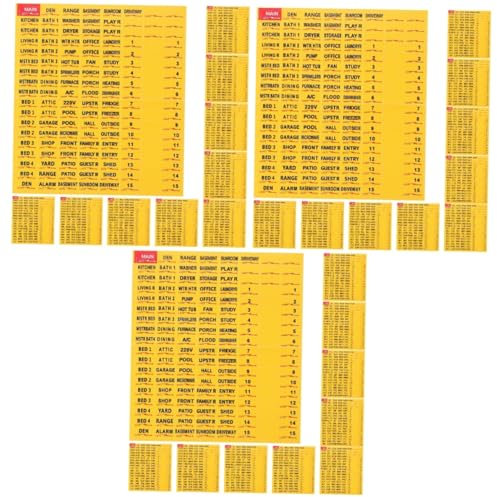 SHINEOFI 30feuilles Étiquettes De Panneaux Électriques Auto-adhésives Stickers Identifiants Pour Disjoncteurs Organisation Colorée Pour Boîtiers Électriques