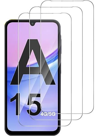 HQ-CLOUD® LOT DE 3 Verre Trempé Pour Samsung Galaxy A15 5G/4G .Film de Protection d'écran Transparent - Anti Rayures - Ultra Résistant Dureté 9H