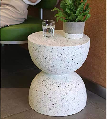 GLMGBP Kleiner Beistelltisch im nordischen Stil, Sofa-Beistelltisch für Wohnzimmer, Couchtisch in Weiß, Snack-Tisch, Nachttisch für Schlafzimmer, Ecktisch für Balkon-Café (Größe: 40 x 45,5 cm, Farb