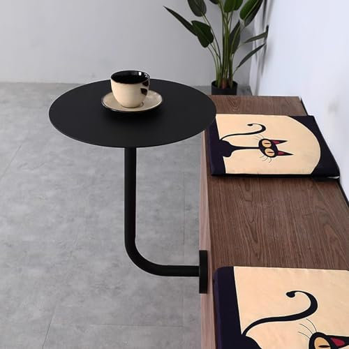 SZITW Stehtisch, Bistrotisch, schwarzer Frühstücksbartisch, Kleiner Kaffee-Esstisch, Beistelltisch zur Wandmontage, für Wohnzimmer, Schlafzimmer, Balkon, Küche, hoher Pub-Bistrotisch (Größe: 50 x