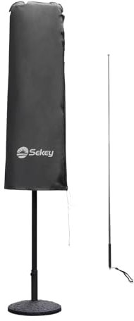 Sekey Housse Double Parasol | Capuchon de Protection pour Parasol XXL | 165×50/62 cm – Capuchon Extra Large, Polyester 100%