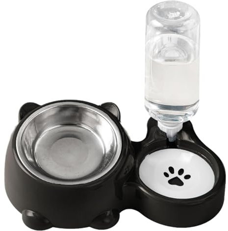 Juego de comedero y Cuenco de Agua, Cuencos Dobles para Perros y Gatos, comederos para Gatos con dispensador de Agua, dispensador de Comida y Agua para Mascotas, comedero para Mascotas, comedero para