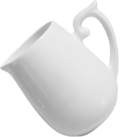 Alipis Jarra De Leche Cerámica Blanca 160ml Asa Jarra Multiusos Recipiente Para Café y Crema Adecuado Para Hogar y Cafetería Diseño Práctico