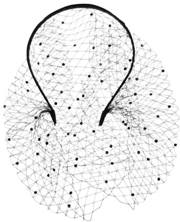 GALPADA Schleier Für Braut Fascinator Kopfschmuck Aus Mesh Mit Strasssteinen Elegantes Haarschmuck Für Hochzeiten Teepartys Und Bankette Schwarzes Design Mit Perlen