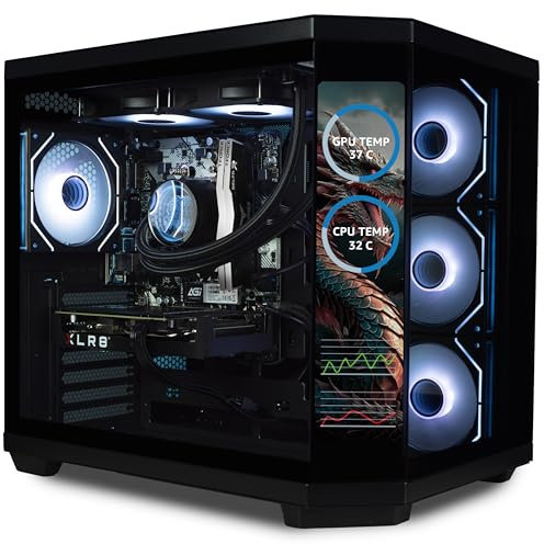 ionz Gaming PC - Desktop Computer, Ryzen 7 5800X, AMD Radeon RX7800 XT, 16GB RAM 1TB NVMe SSD, 240mm AIO, Windows 11, 700W 80+ PSU, WiFi, (Apex Vision, Black)