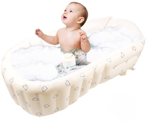 Baignoire pour bébé,Baignoire gonflable sous la baignoire,Baignoire pliable recommandée pour les enfants de 0 à 5 ans,Baignoire portable pour la douche des tout-petits,90×55×30cm,Antidérapant
