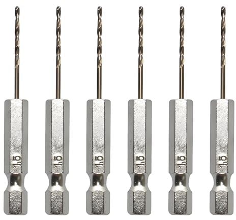 DEFIYEAR 6PCS Hex Shank Drill Bit Set - 1.5mm Drill Bits High-Speed Steel, Twist Drill Bit for Wood Metal Plastic, for Versatile Drilling in Various Applications (1.5mm)