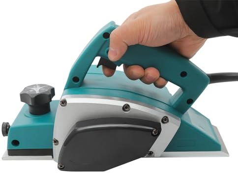 MEELRYD Elektrohobel, 600W Hobelmaschine, Handhobel Elektrisch, Holzdickenhobel, Einstellbarer Geschwindigkeitsschalter, Holzhobel für das Hobeln Verschiedener Holzarten